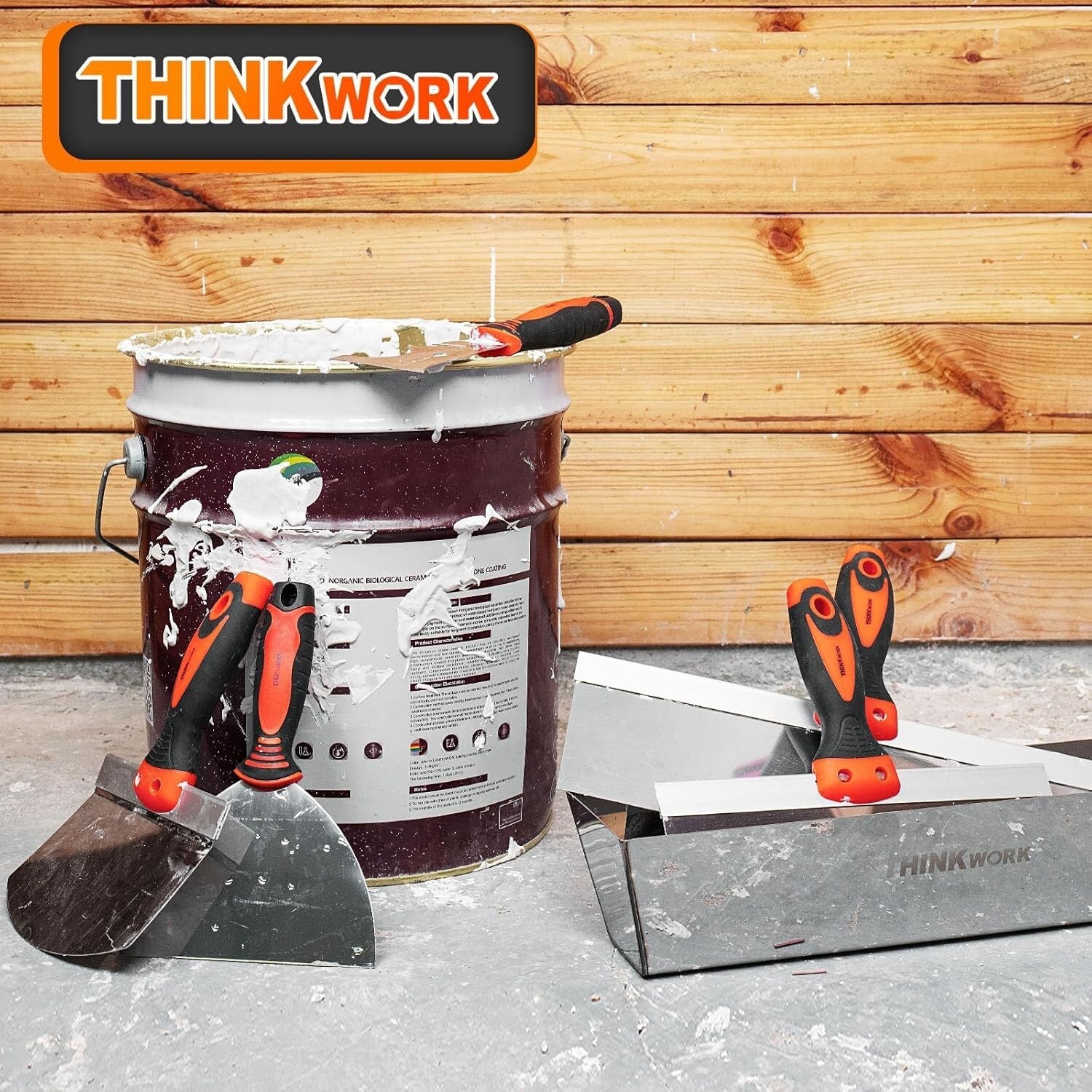 Premium Drywall Tool Kit: 10 Stainless Steel Knives, Mud Pan & Scoop Included