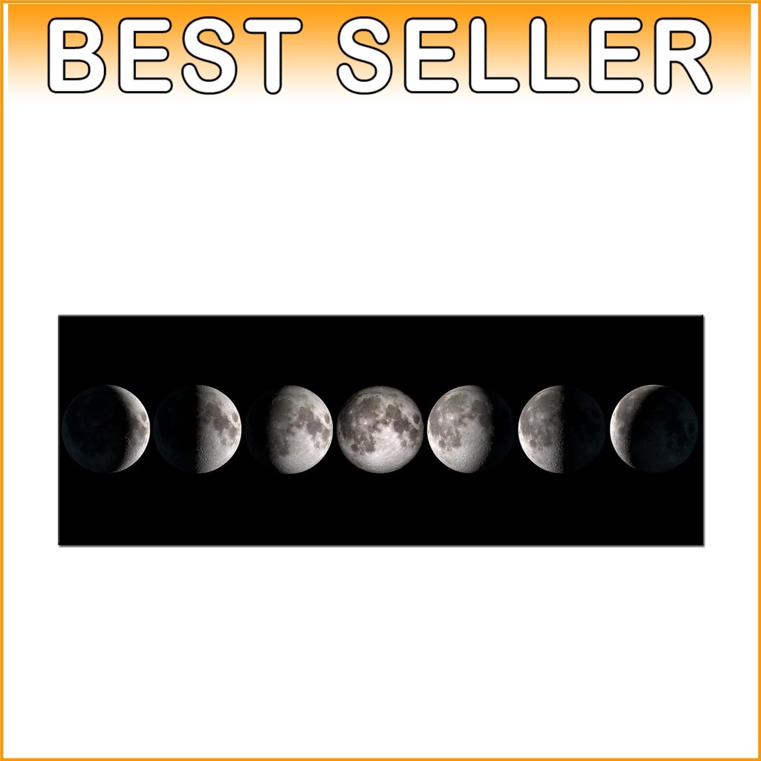 Sophisticated 20"x55" Moon Phases Canvas Artwork - Waterproof & Fade-Resistant