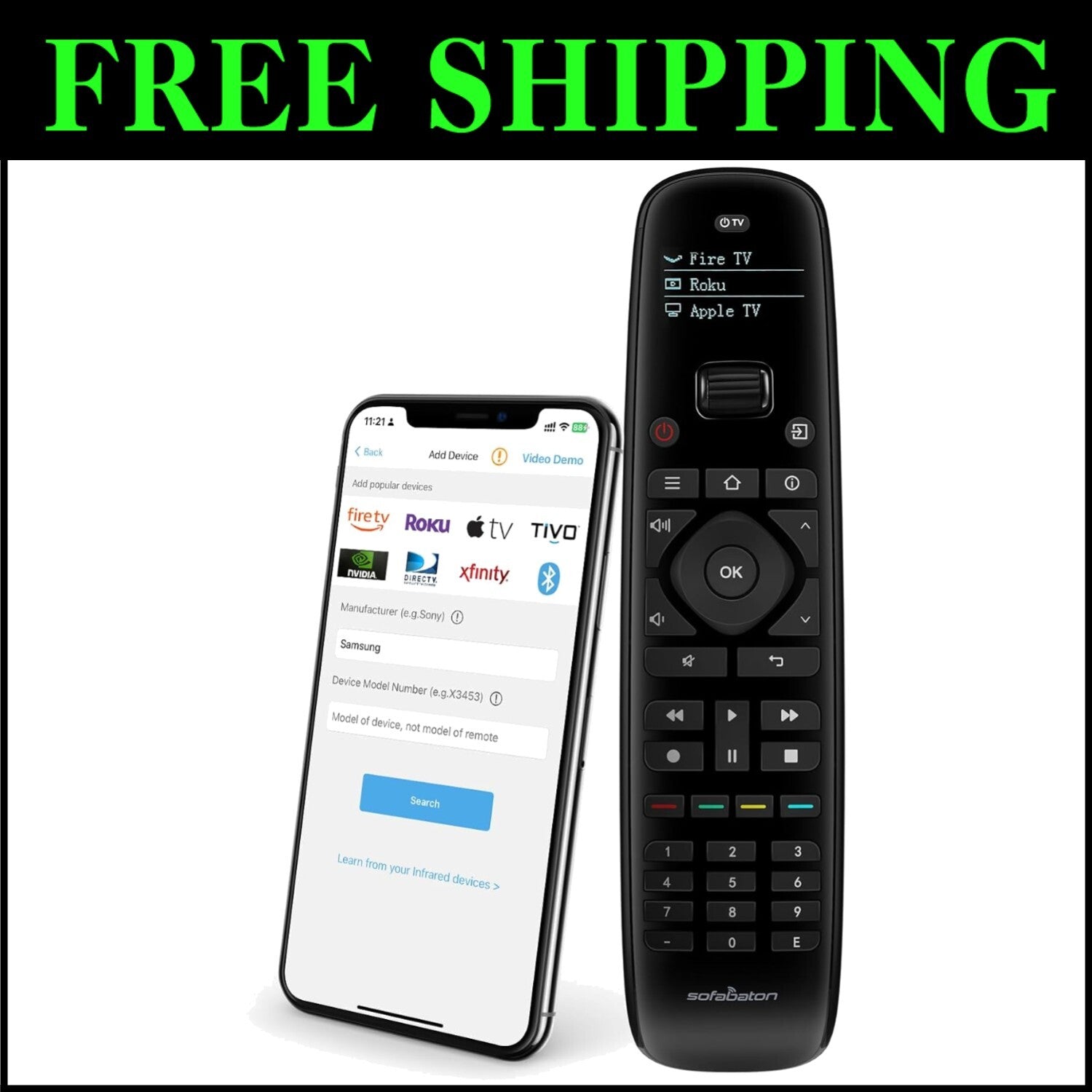 All-in-One Universal Remote with OLED Display - Smart Control for 15 Devices