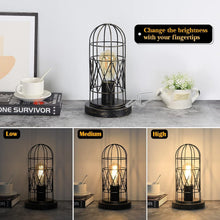 Load image into Gallery viewer, Industrial Touch Table Lamp with Dimmable 3-Way Control - Vintage Cage Design