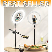 Load image into Gallery viewer, Professional 12” Ring Light with 10 Brightness Levels &amp; Phone Stand for Creators