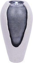Load image into Gallery viewer, Versatile 29" LED Illuminated Ribbed Jar Fountain for Indoor/Outdoor Relaxation