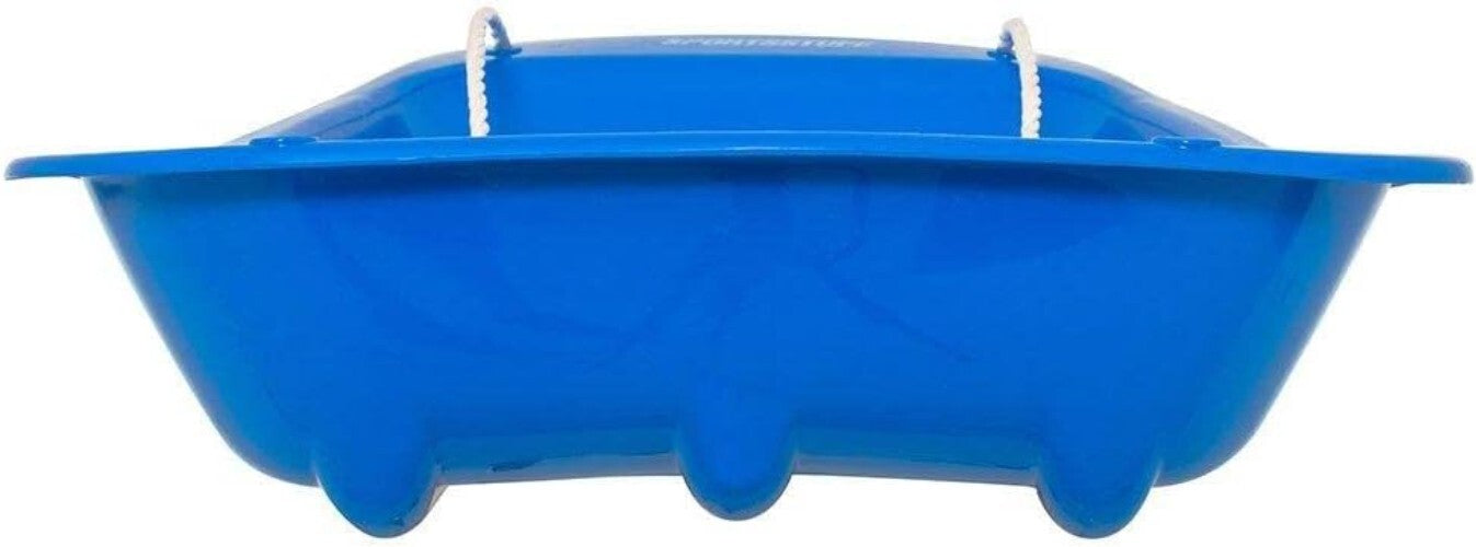 SportStuff Classic Snow Toboggan for Kids - 1-Person Plastic Sled in Blue