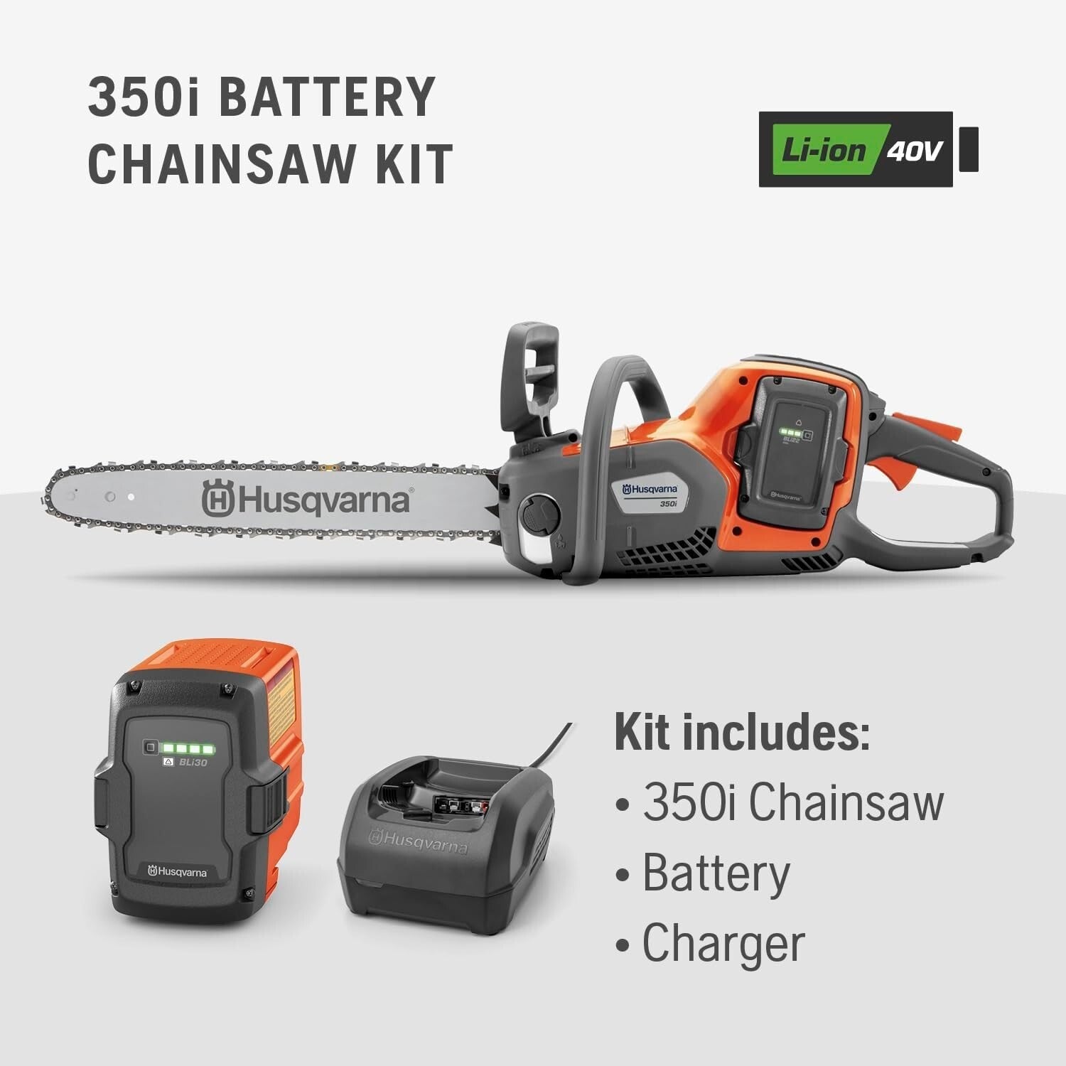 Battery-Powered Power Axe 350i Chainsaw: 25% More Power Boost Mode Included