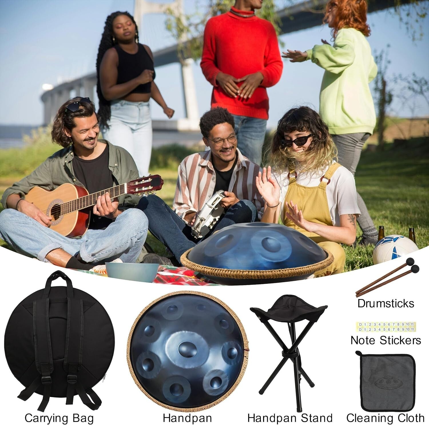 High-Quality 440Hz 22-Inch D Minor Hand Pan Drum with Complete Accessories