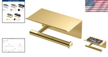 Load image into Gallery viewer, Modern Brushed Brass Toilet Paper Holder with Mobile Shelf for Elegant Bathrooms