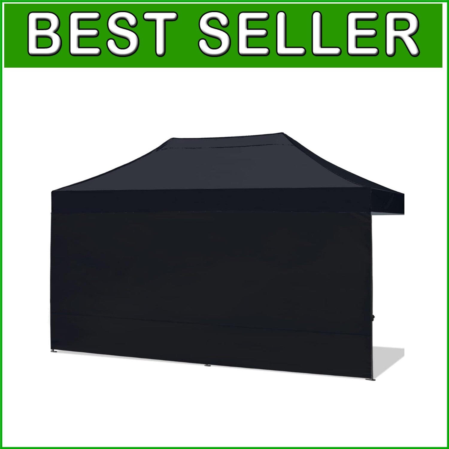 Durable 10x20 FT Black Canopy Sidewall with UV Protection - Weather Shield