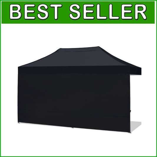 Durable 10x20 FT Black Canopy Sidewall with UV Protection - Weather Shield