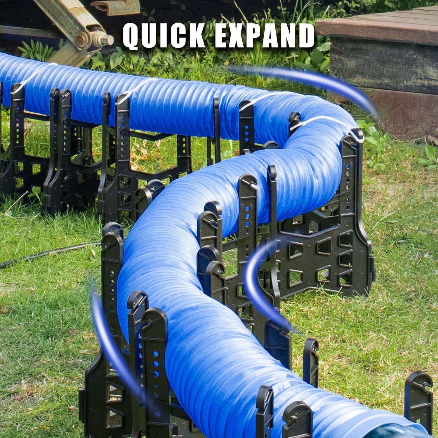 Efficient 20ft Height-Adjustable RV Sewer Hose Support, Black ABS Material