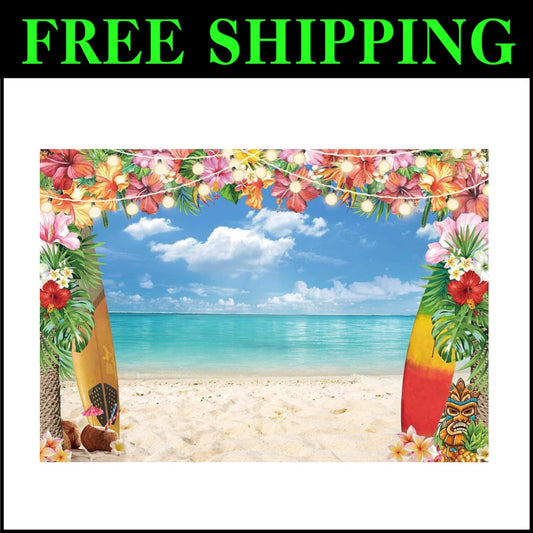 10x8ft Tropical Palms Photography Background - Reusable for Luau Decorations