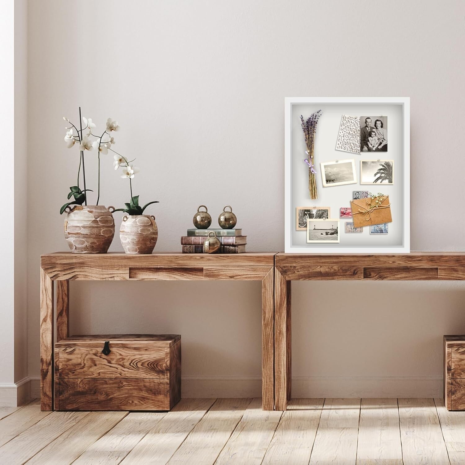 Elegant 16x20 Shadow Box Frame - Tabletop & Wall Display, White Felt Back