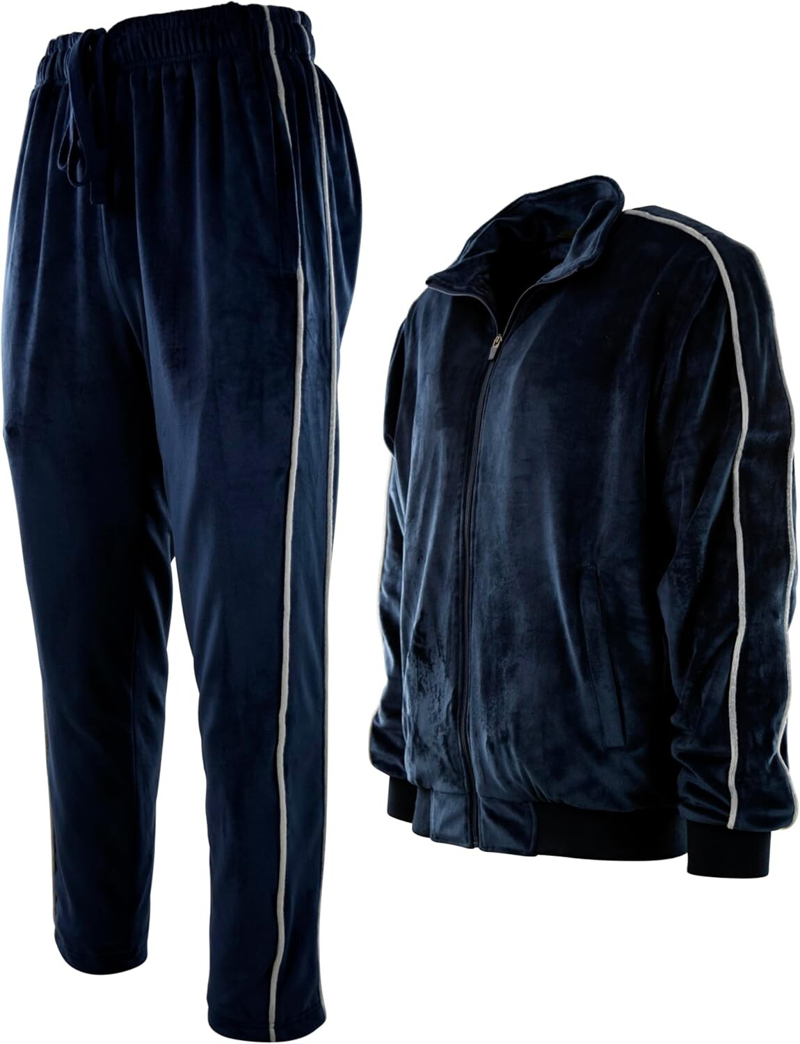 Heavyweight Men's Velour Set - Zippered Pockets & Stretch Fabric for Comfort