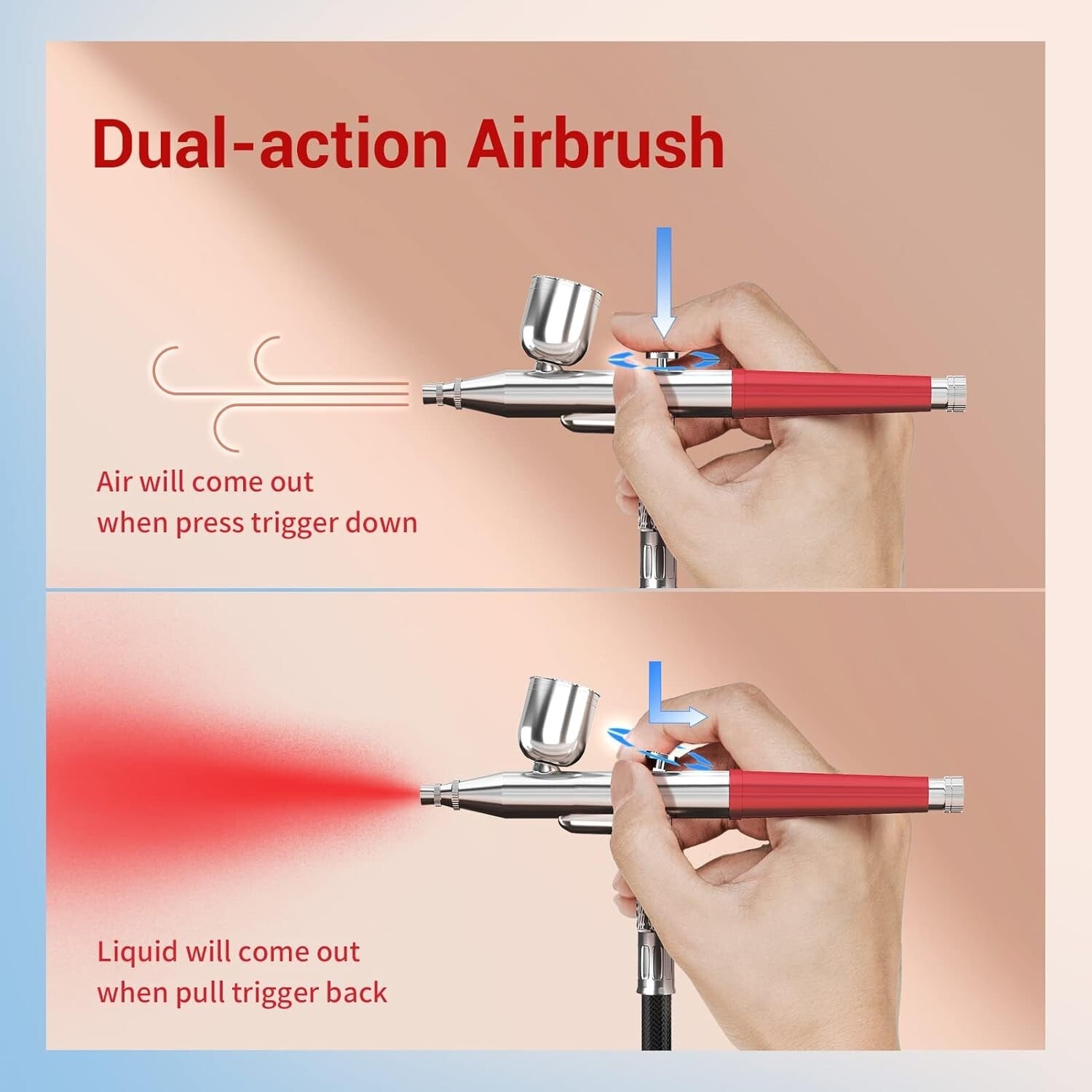 Portable Dual-Action Cordless Airbrush Kit - 32 PSI Compressor and Hose Set