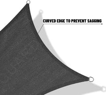 Load image into Gallery viewer, 10' X 20' Charcoal Sun Shade Sail - High Density UV Protection for Patio &amp; Deck