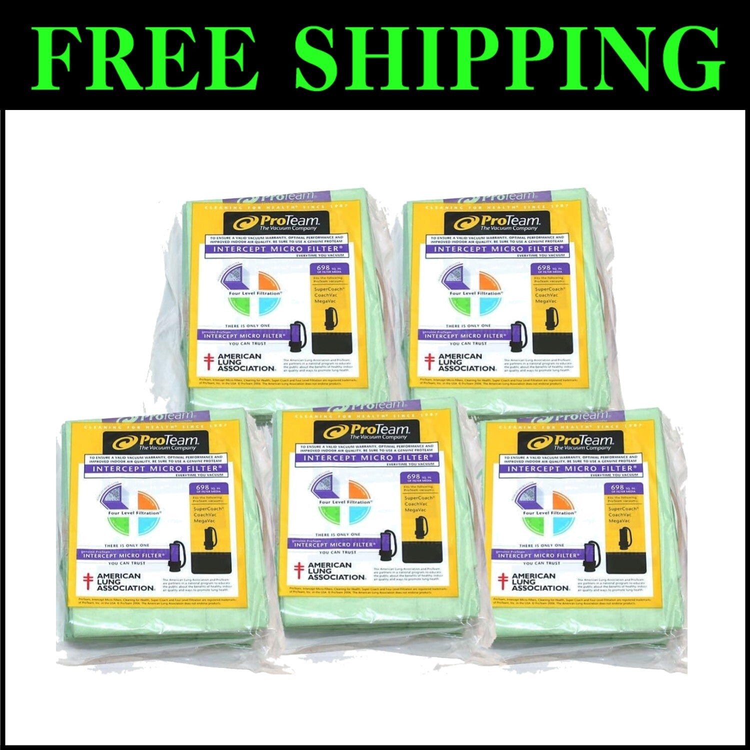 Super CoachVac Compatible 10 Qt Backpack Bag Bundle - 50 Easy Disposal Bags