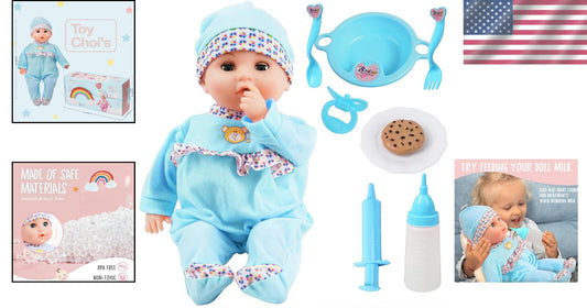 Interactive Baby Doll with Sounds & Accessories - 16-Inch Gift for Ages 2-5