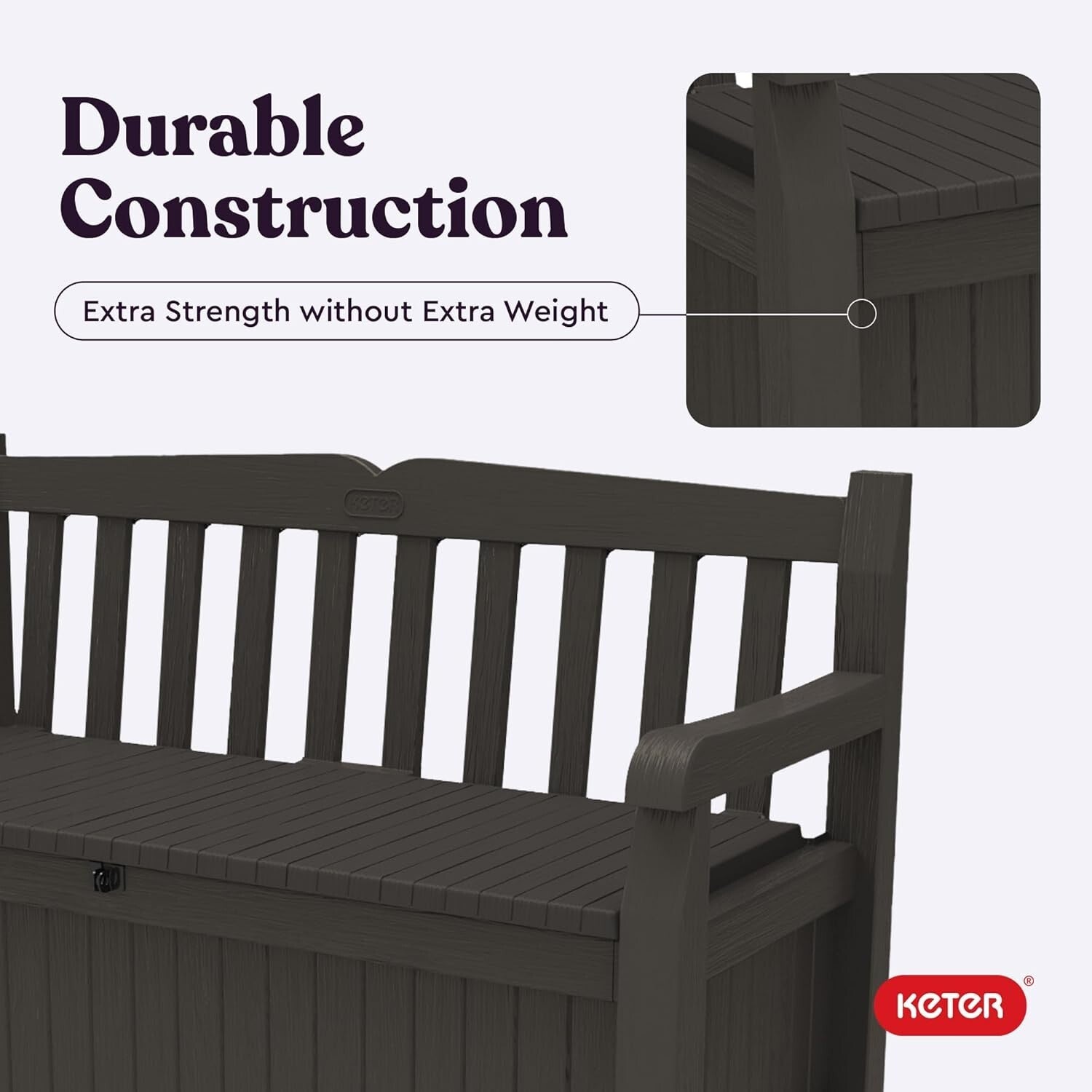 Elegant Outdoor Storage Bench - 70 Gallon Resin Deck Box for Patio & Seating