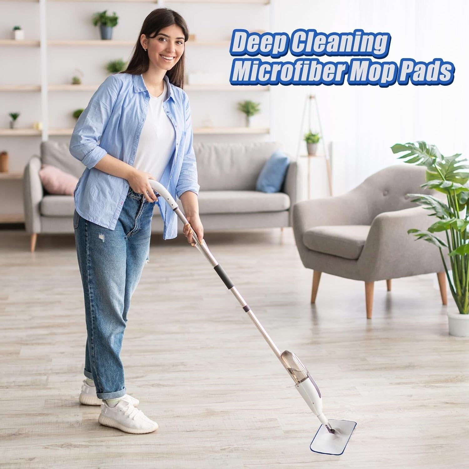 Bulk Pack of 30 Washable Microfiber Mop Pads for Effortless Floor Cleaning