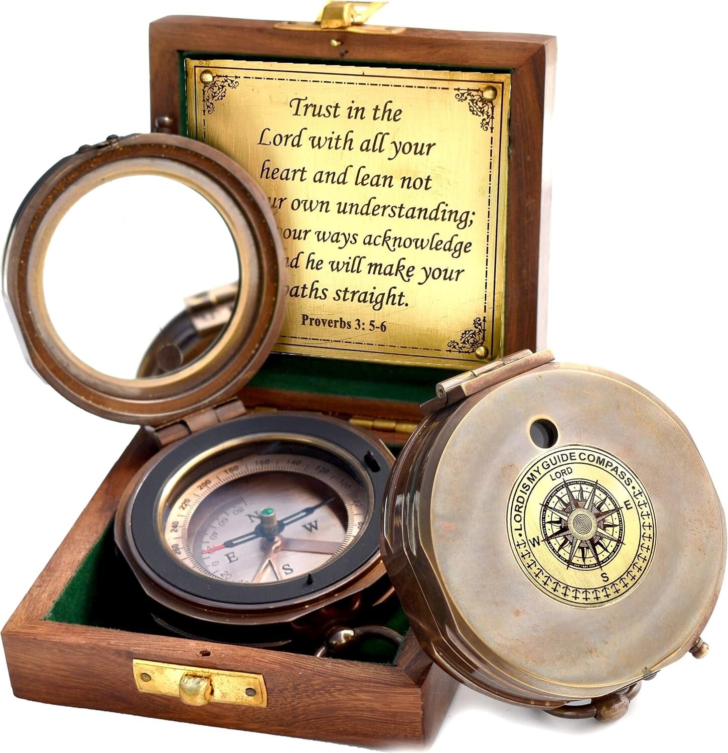 High-Quality Engraved Compass with Box - Ideal for Graduations & Baptisms