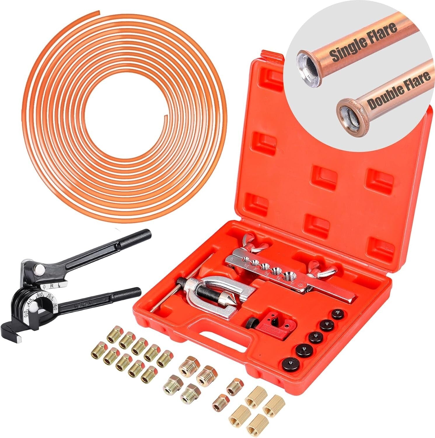 All-in-One 3/16" Brake Line and Flaring Tool Kit - Easy Bend & Cut - 25 FT