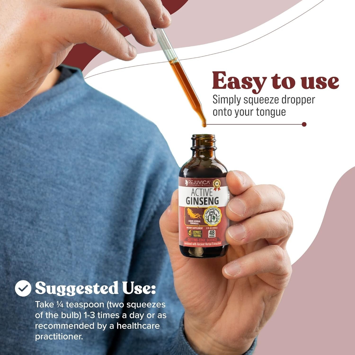 Easy-To-Use Active Ginseng Liquid - Natural Energy & Vitality Boost (3 Bottles)