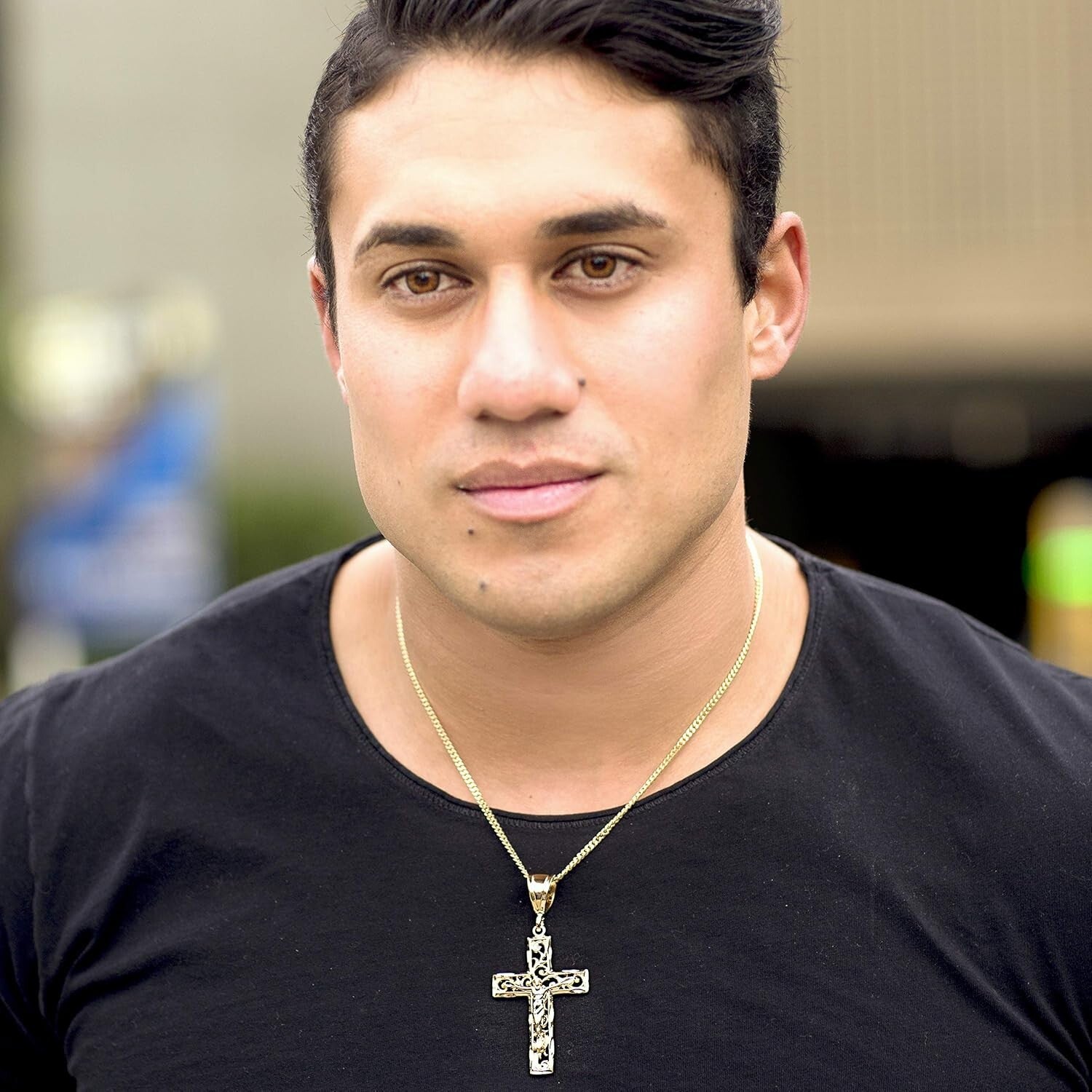 Elegant 24k Gold Crucifix Necklace with Lifetime Replacement Guarantee