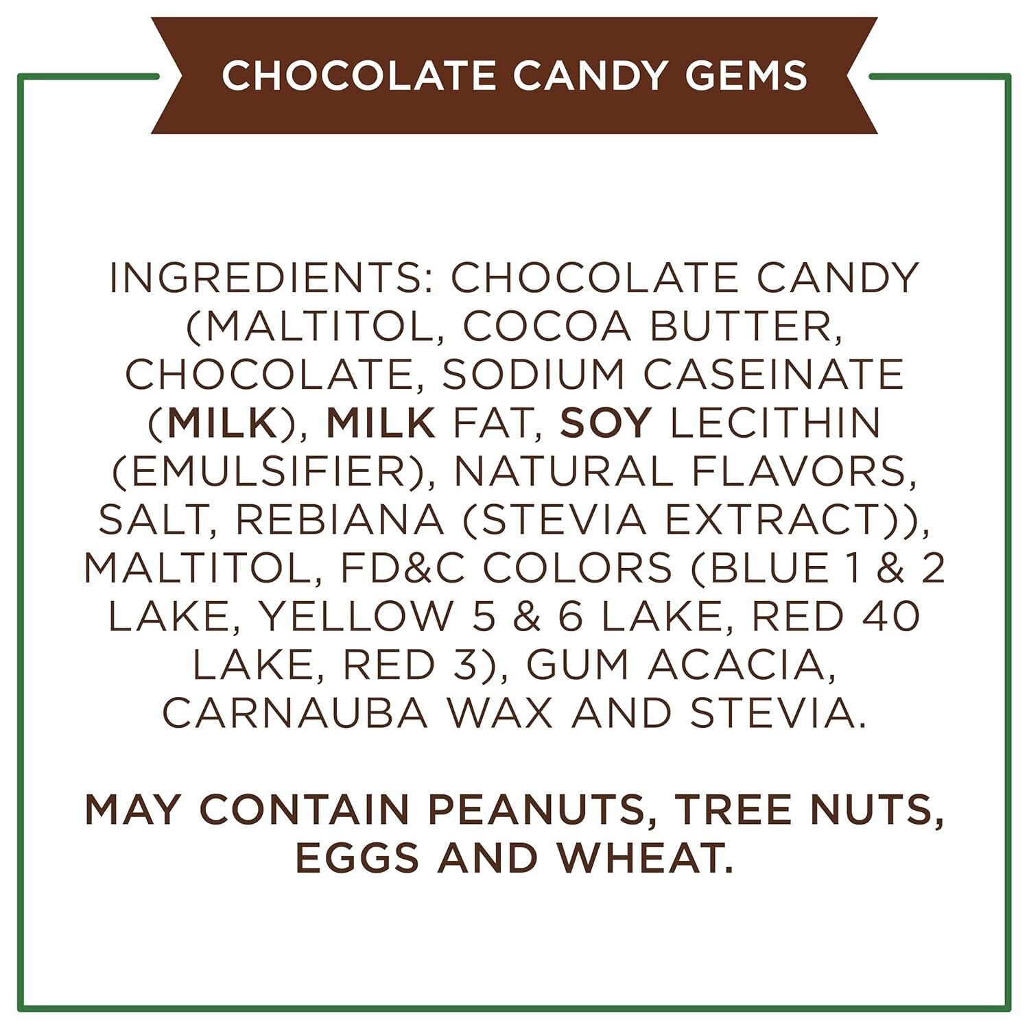 Delicious Sugar Free Chocolate Candy Gems - Resealable 7.5 oz Bags, Set of 5