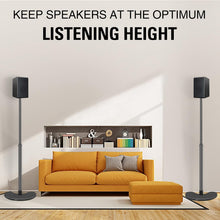 Load image into Gallery viewer, Height Adjustable Speaker Stands - Heavy Duty Floor Mounts with 11 LBS Capacity
