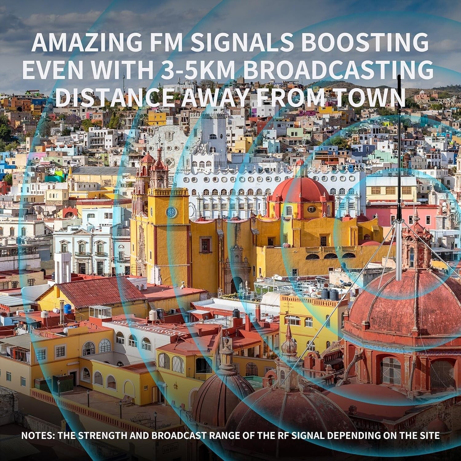 Durable 1/4 Wave FM Transmitter Antenna for Maximum Coverage - Waterproof Design