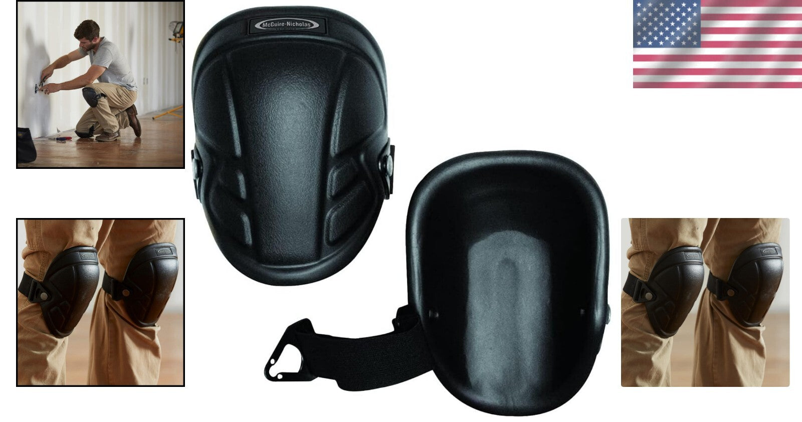 Durable Black Knee Pads with High-Density Foam - Ideal for Flooring & Painting