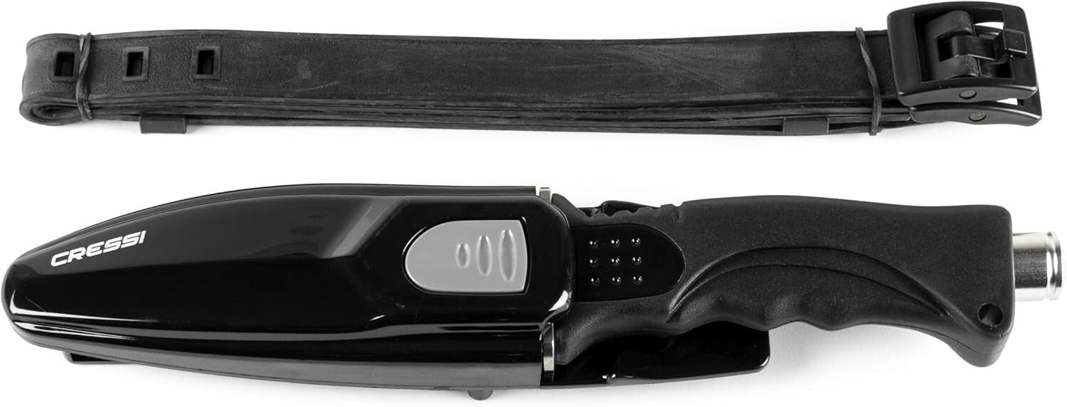 Durable Tempered Steel Diving Knife - Pointed & Blunt Tip with Adjustable Sheath