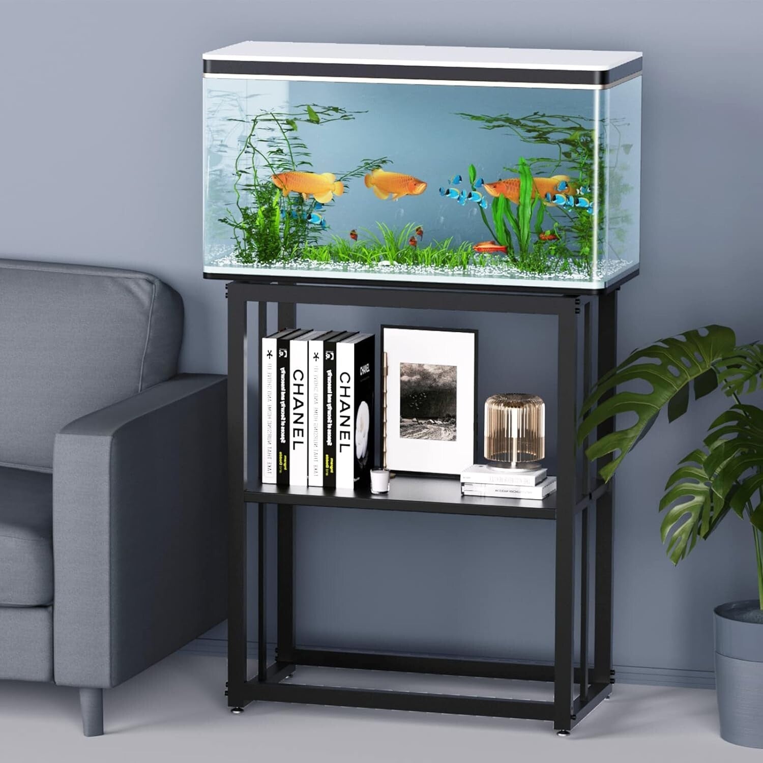 660 Lbs Load Capacity Metal Aquarium Stand - Perfect for Home & Office