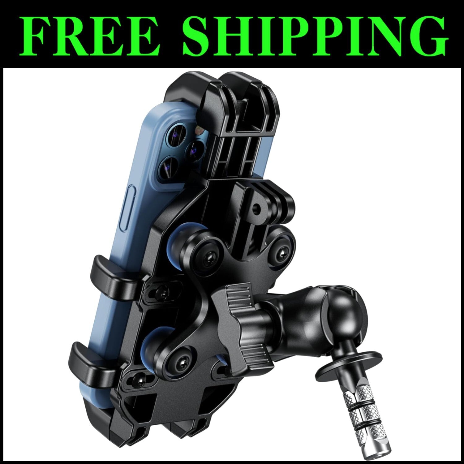 Sturdy Motorcycle Cellphone Holder with Anti-Shake Design & Vibration Dampener