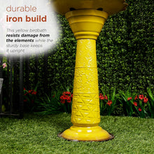 Load image into Gallery viewer, Weather-Resistant 17" Vintage Metal Bird Bath with Sturdy Stand - Outdoor Charm