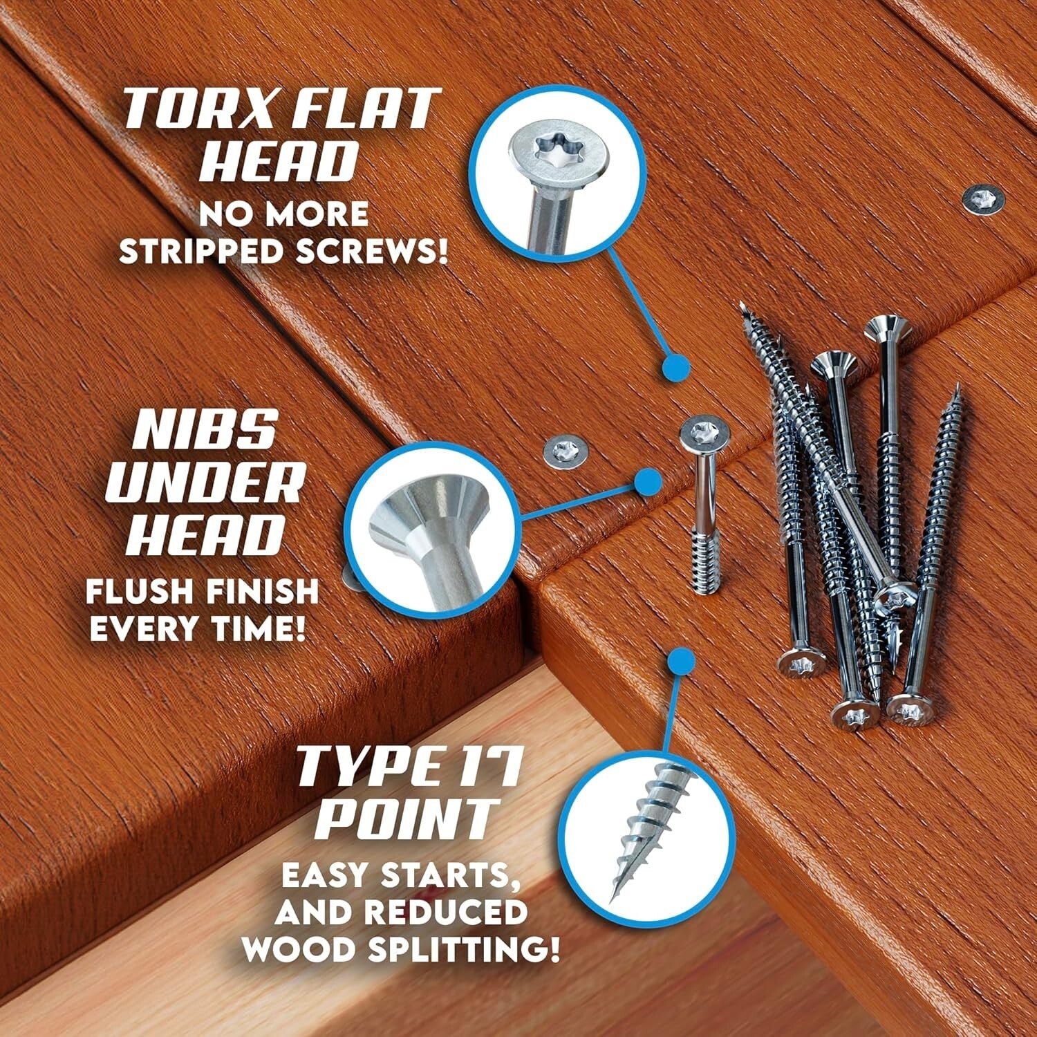 Flat Head 2 Inch Stainless Steel Screws - 1750 Pieces for Durable Woodwork