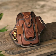 Load image into Gallery viewer, Premium Leather EDC Holster: Multifunctional Phone &amp; Tool Carrier with Belt Clip
