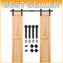 Load image into Gallery viewer, Premium 6FT Double Door Barn Door Hardware - Sturdy, Easy Setup, Modern Style