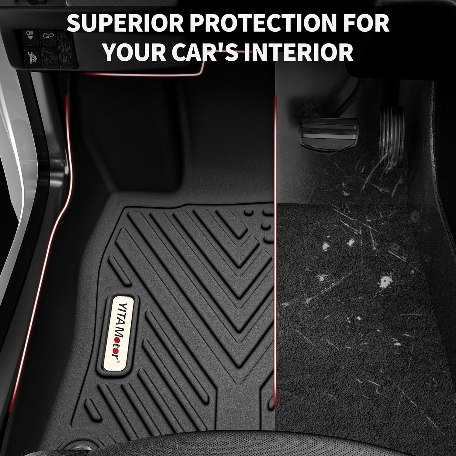 Durable Non-Slip Black Floor Mats for 2020-2025 Hyundai Palisade Bucket Seats