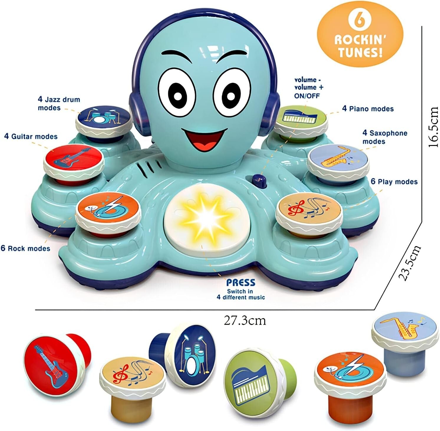 Durable Musical Octopus Toy for Educational Fun - Perfect Birthday Gift for Kids