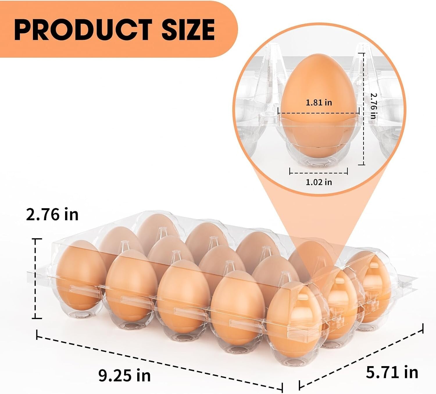 Bulk 100 Clear Plastic Egg Containers - Eco-Friendly & Reusable Storage Solution