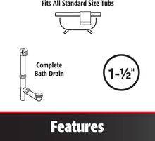 Load image into Gallery viewer, Tarnish-Free Brushed Nickel Bath Drain with PVC Tubing for Easy Installation