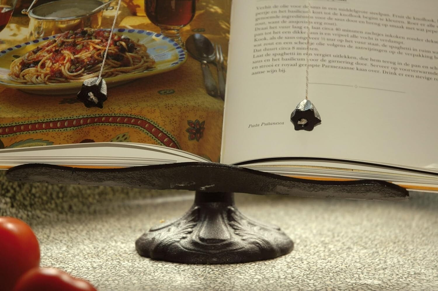 Victorian Cast Iron Cookbook Holder - Sturdy Antique Rust Finish for Any Kitchen