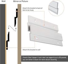 Load image into Gallery viewer, Screw-in Aluminum French Cleat Hanger - 30 Pairs for Art, Mirrors &amp; Panels