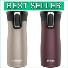 Load image into Gallery viewer, Sleek 2-Pack Insulated Travel Mugs with Leak-Proof Lids &amp; Dishwasher-Safe Design
