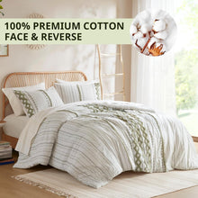 Load image into Gallery viewer, Luxury King Size Comforter Set - 3 Piece Cotton Bedding with Matching Shams