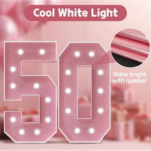 Load image into Gallery viewer, Rose Gold Light-Up Numbers – Perfect 50th Anniversary Tabletop Decoration
