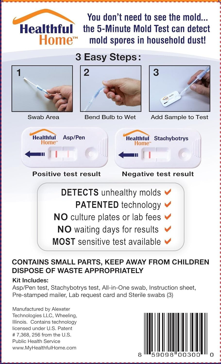 5-Minute Mold Test Kit - Detect Aspergillus & Stachybotrys with Expert Guidance