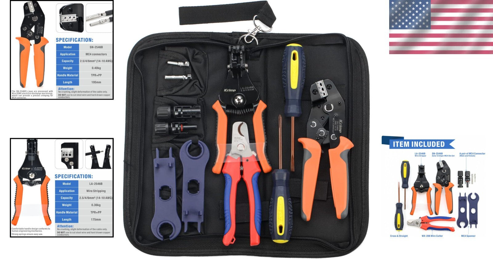 All-in-One Solar PV Tool Kit: Crimper, Stripper & Cutter for Easy Installation