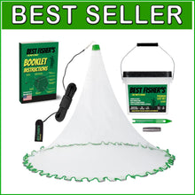 Load image into Gallery viewer, Lead Weighted Cast Net | 1 lb/ft | Includes E-Book &amp; Repair Kit - Sizes 4-12 ft