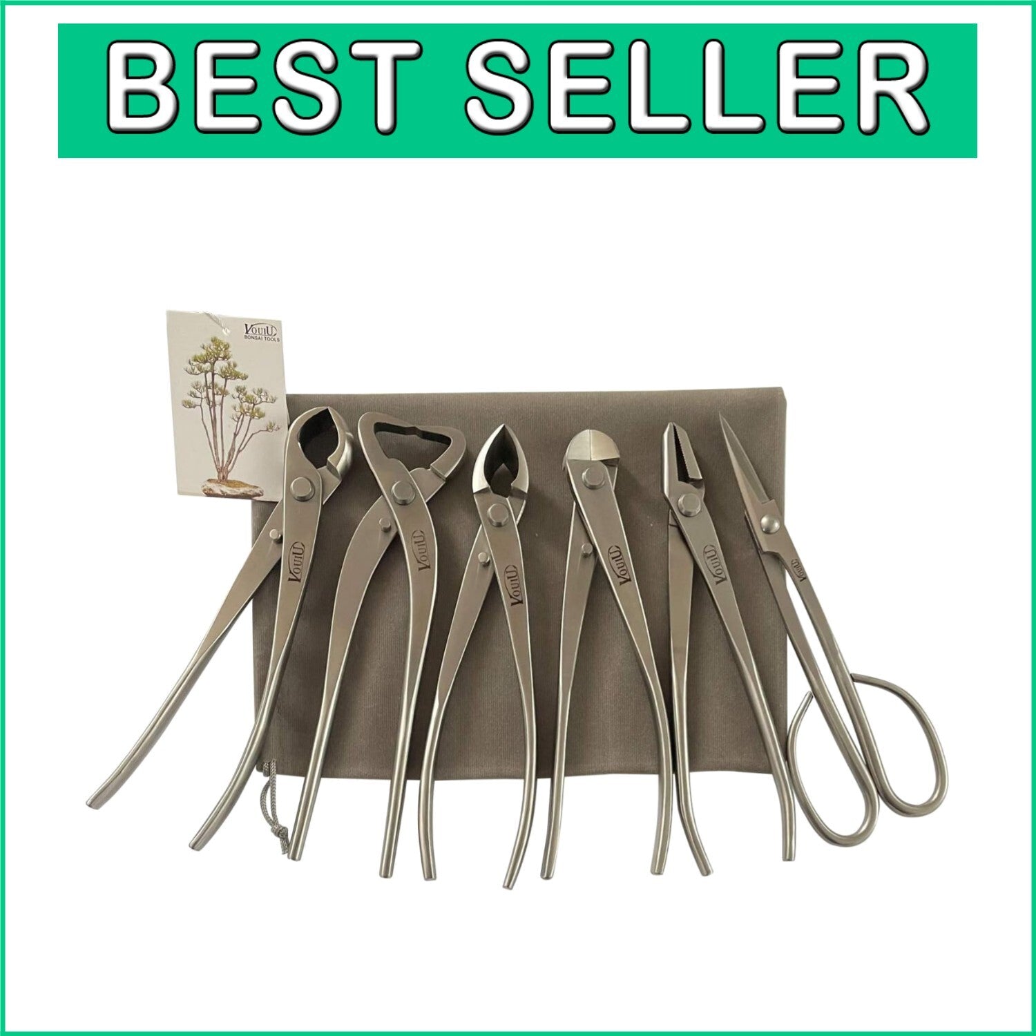 Durable Bonsai Tool Set: Knob Cutter, Trunk Splitter, & More in Stainless Steel